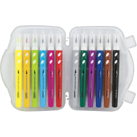Фломастери Maxi пензлики з грипом BRUSH-TIPPED Jumbo, 12 кольорів, лінія 2-5 мм (MX15226) Diawest