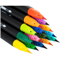 Фломастери Maxi пензлики REAL BRUSH акварельні, 24 кольори, лінія 0,5-6 мм (MX15230) Diawest