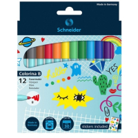 Фломастери Schneider COLORINA B (лінія 2,2 мм), 12 кольорів (S193092) Diawest