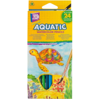 Карандаши цветные Cool For School Aquatic Extra Soft акварельные, с кистью 24 цветов (CF15158) Diawest
