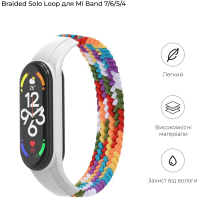 Ремешок для фитнес браслета Armorstandart Braided Solo Loop для Xiaomi Mi Band 7/6/5/4 Pride Edition size L (ARM64939) Diawest