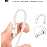 Дата кабель USB 2.0 AM to Type-C 1.2m AMD718L white Armorstandart (ARM64298) Diawest