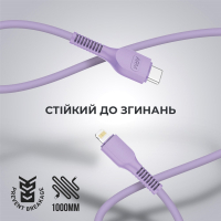 Дата кабель Type-C to Lightning 1.0m AR88 3A Purple Armorstandart (ARM65290) Diawest