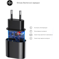 Зарядний пристрій Armorstandart ABMHJ83 20W USB-C Power Adapter Black (ARM61365) Diawest