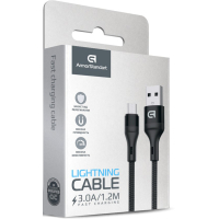 Дата кабель USB 2.0 AM to Lightning 1.0m AR87 3A black Armorstandart (ARM64037) Diawest