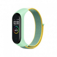 Ремешок для фитнес браслета BeCover Nylon Style для Xiaomi Mi Smart Band 5/6 Green-Yellow (705420) Diawest
