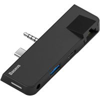Концентратор Baseus USB3.1 Type-C+3.5mm toUSB 3.0/RJ45/Type-C/3.5mm forSurfaceGo (CAHUB-FG01) Diawest