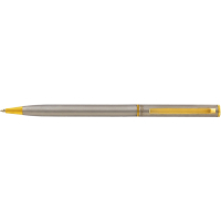Ручка шариковая Cabinet Canoe Синяя, корпус серебристого цвета с золотистыми деталями (O15964-68) Diawest