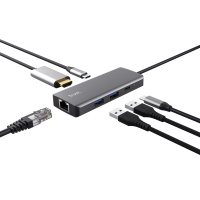 Порт-репликатор Trust Dalyx 6-in-1 USB-C Multi-port Dock Aluminium (24968_TRUST) Diawest