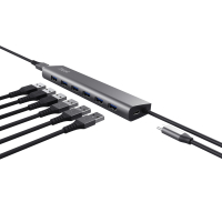 Порт-репликатор Trust Dalyx 7-in-1 USB-A 3.2 Aluminium Dock (24967_TRUST) Diawest