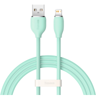 Дата кабель USB 2.0 AM to Lightning 1.2m 2.4A Jelly Liquid Silica Gel Green Baseus (CAGD000006) Diawest