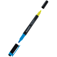 Маркер Axent Highlighter Dual 2-4 мм клиноподібний блакитний+жовтий (2534-02-A) Diawest