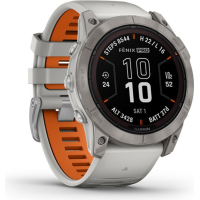 Смарт-годинник Garmin fenix 7X Pro Sapph Sol, Ti w/Gray/Orange Band, GPS (010-02778-15) Diawest