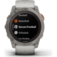 Смарт-годинник Garmin fenix 7X Pro Sapph Sol, Ti w/Gray/Orange Band, GPS (010-02778-15) Diawest