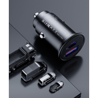 Зарядний пристрій Vyvylabs Round Dot Dual Fast Charge Car Charger 65W A+C Black (VJY65B-01) Diawest
