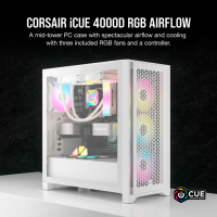 Корпус Corsair iCUE 4000D RGB Airflow White (CC-9011241-WW) Diawest