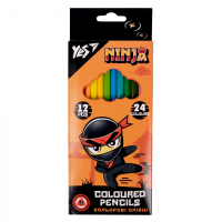 Карандаши цветные Yes Ninja двухсторонние 12 шт. 24 цв. (290707) Diawest