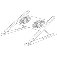 Підставка до ноутбука XoKo NST-101 Aluminium з активним охолодженням Silver (XK-NST-101-SL) Diawest