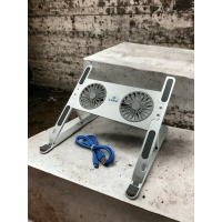 Підставка до ноутбука XoKo NST-101 Aluminium з активним охолодженням Silver (XK-NST-101-SL) Diawest