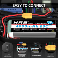 Акумулятор для дрона HRB_ Lipo 6s 22.2V 4000mAh 60C Battery XT60 Plug (HR-4000MAH-6S-60C-XT60) Diawest
