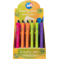 Ручка кулькова Yes Lucky Pen автоматична 0,7 мм синя (411967) (продається по 36 шт) Diawest