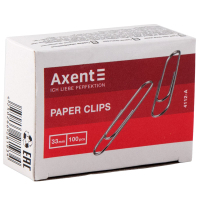 Скріпки канцелярські Axent нікельовані 33мм 100шт (картонна упаковка) (4112-A) Diawest
