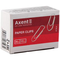 Скрепки канцелярские Axent пятиугольные никелированные 28мм 100шт (картонная упаковка) (4113-A) Diawest