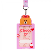 Бейдж Yes силиконовый на ленте Line Friends. Choco (940300) Diawest