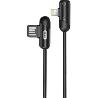 Дата кабель NB38 USB - Lightning + Lightning Audio 1.0m 2.4А Black XoKo (XO-NB38) Diawest