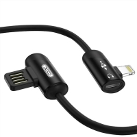 Дата кабель NB38 USB - Lightning + Lightning Audio 1.0m 2.4А Black XoKo (XO-NB38) Diawest