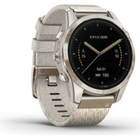 Смарт-годинник Garmin EPIX PRO (g2), 42mm, Saph, SftGld SS, Crm Hthr Nyln, Excl, GPS (010-02802-20) Diawest