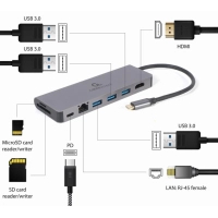 Концентратор Choetech USB-C 5-in-1 (A-CM-COMBO5-05) Diawest