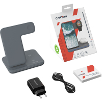 Зарядний пристрій Canyon WS-303, 3in1 Wireless Dark Grey (CNS-WCS303DG) Diawest