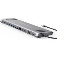 Порт-реплікатор XoKo 14-in-1 Dock USB-C (HDMI/VGA/USB3.0/.../USB-C PD/RJ45/..) (XK-AC1400-SL) Diawest