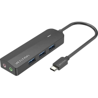 Концентратор Vention USB 3.1 Type-C to 3xUSB 3.0+MicroUSB+3.5mm Sound Adapter black (TGQBB) Diawest