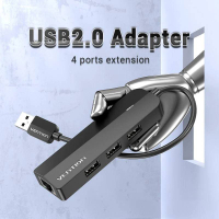 Концентратор Vention USB 2.0 to 3хUSB 2.0 + RJ45 100M Ethernet (CHPBB) Diawest