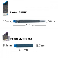 Чернила для перьевых ручек Parker Картриджи Quink Mini /6шт фиолетовый (11 510VI) Diawest