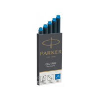 Чорнило для пір'яних ручок Parker Картриджі Quink / 5шт блакитний, що змиваються (11 410WBL) Diawest