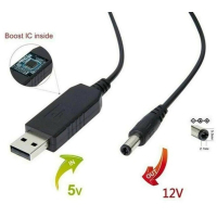 Кабель живлення USB 2.0 AM to DC 5.5 х 2.1 mm 1.0m 5V to 12V Dynamode (DM-USB-DC-5.5x2.1-12V) Diawest