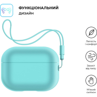 Чохол для навушників Armorstandart Silicone Case with straps для Apple Airpods Pro 2 Mint (ARM68615) Diawest