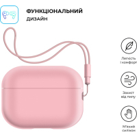 Чохол для навушників Armorstandart Silicone Case with straps для Apple Airpods Pro 2 Pink (ARM68616) Diawest