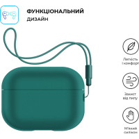 Чохол для навушників Armorstandart Silicone Case with straps для Apple Airpods Pro 2 Dark Green (ARM68612) Diawest