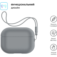Чохол для навушників Armorstandart Silicone Case with straps для Apple Airpods Pro 2 Gray (ARM68610) Diawest