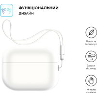 Чохол для навушників Armorstandart Silicone Case with straps для Apple Airpods Pro 2 White (ARM68618) Diawest