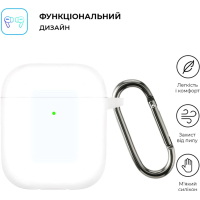 Чохол для навушників Armorstandart Ultrathin Silicone Case With Hook для Apple AirPods 2 Transparent (ARM59694) Diawest