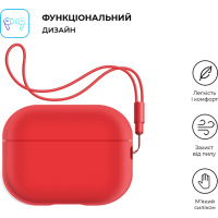 Чохол для навушників Armorstandart Silicone Case with straps для Apple Airpods Pro 2 Red (ARM68614) Diawest