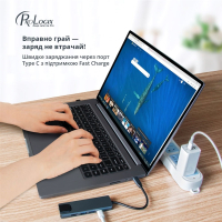 Концентратор ProLogix USB3.1 Type C to HDMI+2*USB3.0+USB C PD+Lan (PR-WUC-103B) Diawest