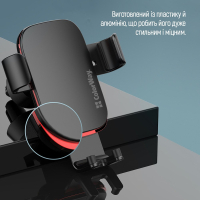 Универсальный автодержатель ColorWay Metallic Gravity Holder 3 Black (CW-CHG14-BK) Diawest