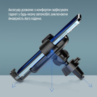 Универсальный автодержатель ColorWay Metallic Gravity Holder 3 Black (CW-CHG14-BK) Diawest