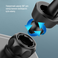 Универсальный автодержатель ColorWay Metallic Gravity Holder 3 Black (CW-CHG14-BK) Diawest